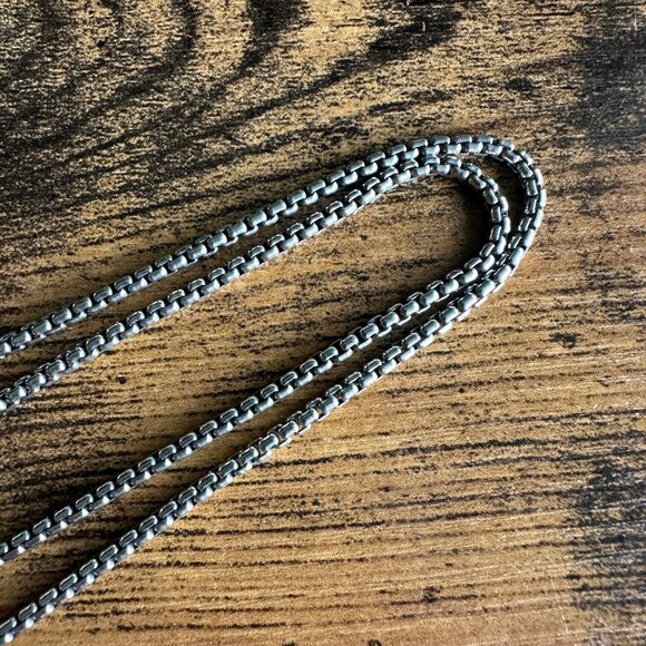 David Yurman Small Box Chain Necklace w/ 14K Gold - 2.7mm - 35.75" - Picture 9 of 15